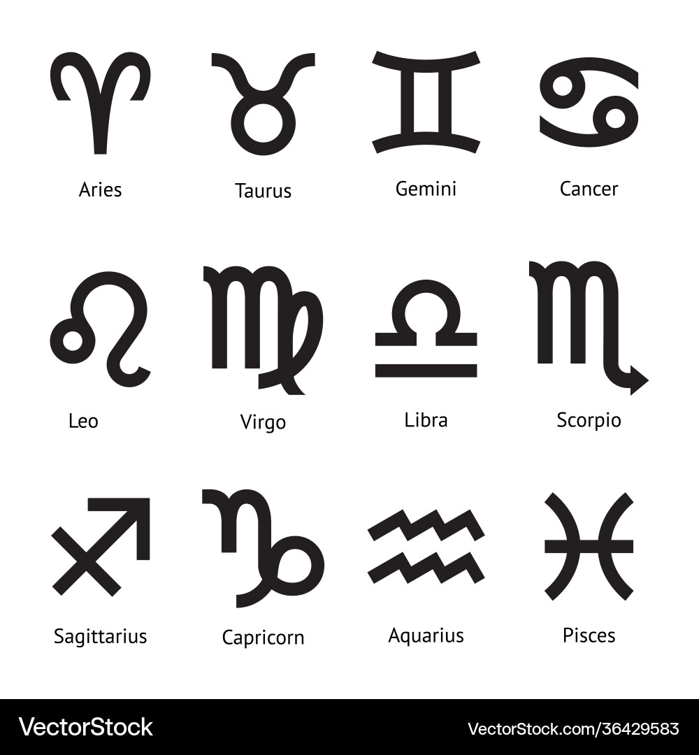 Zodiac sign icons Zodiac sign icons Vector Image