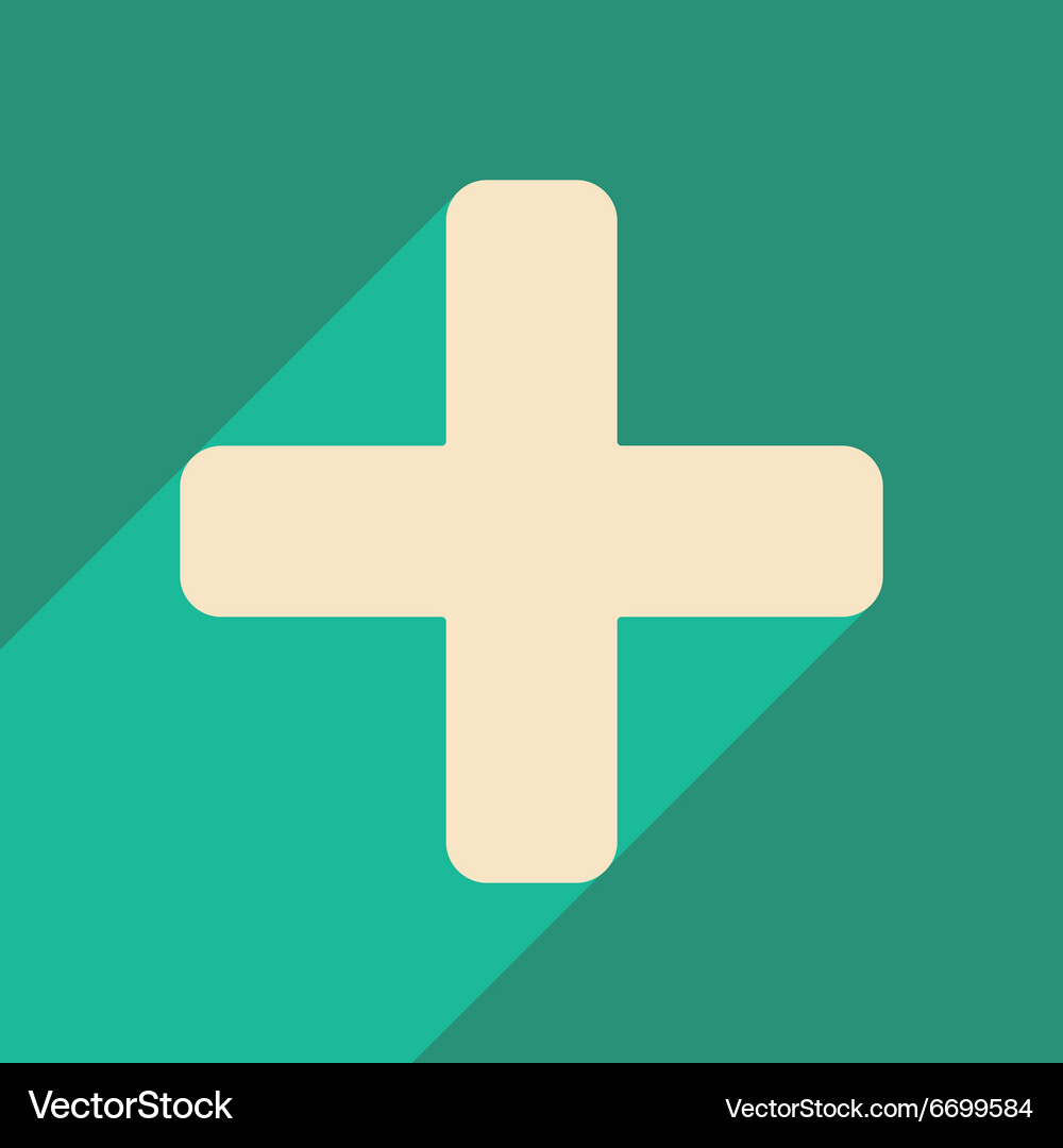 Flat with shadow icon and mobile application plus Vector Image