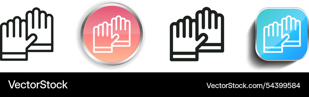 Gloves icon thin linear regular and button style vector image