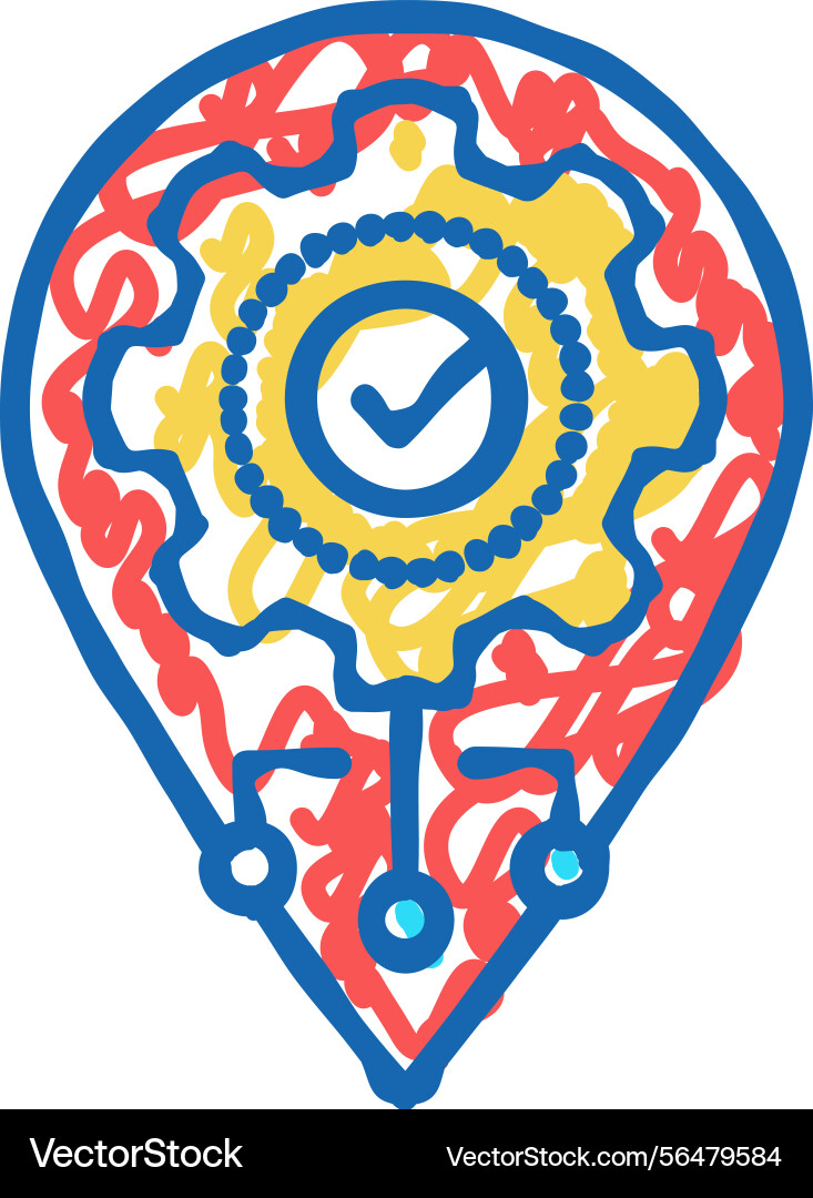 Gps navigation optimize icon doodle Gps navigation optimize icon doodle vector image
