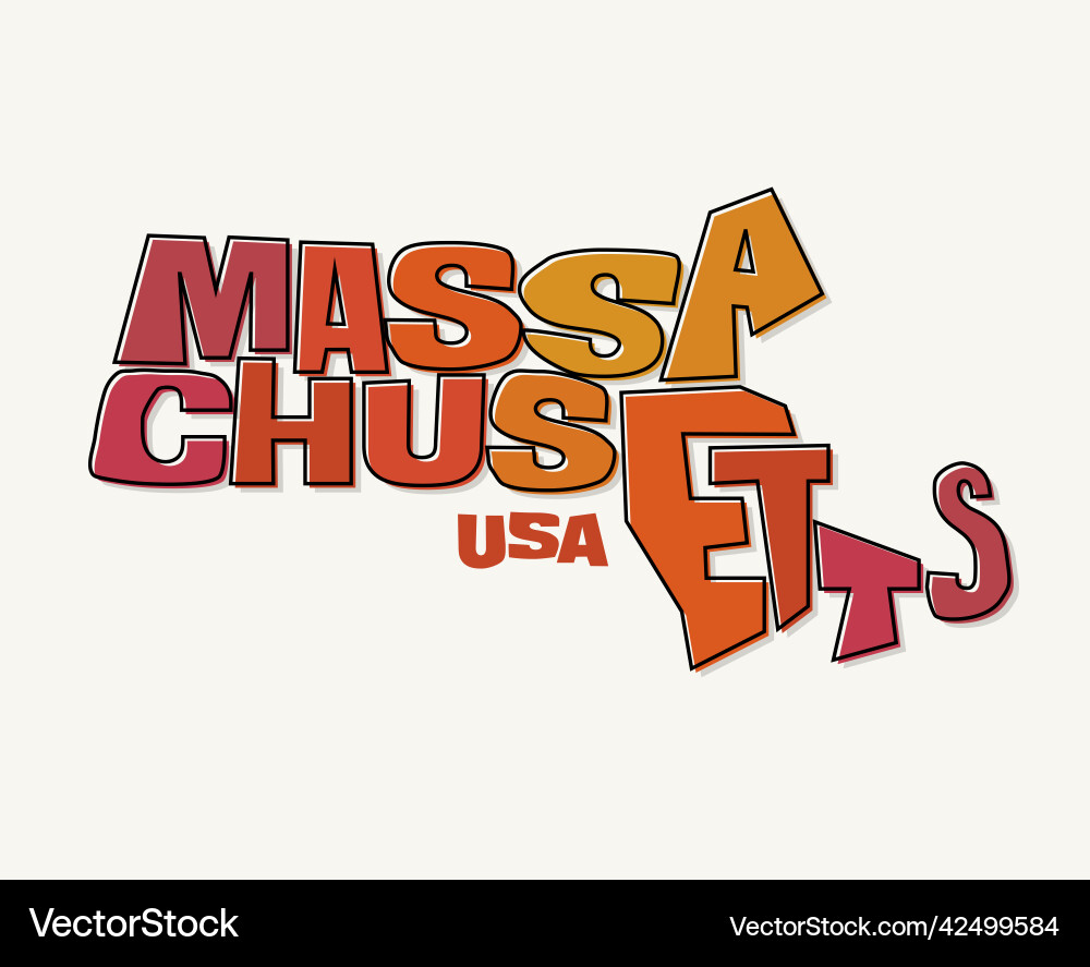 Massachusetts distorted into state map shape Vector Image
