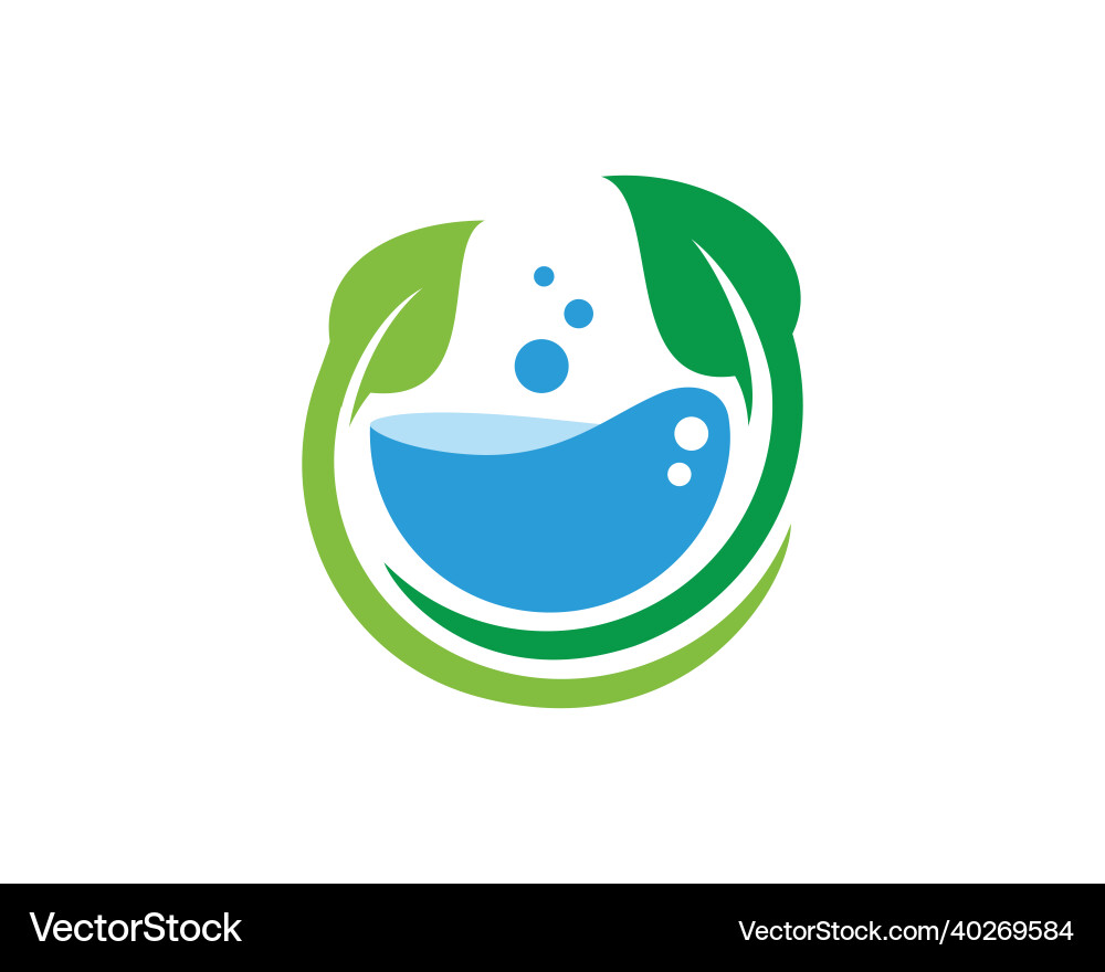Nature water logo template design emblem vector image