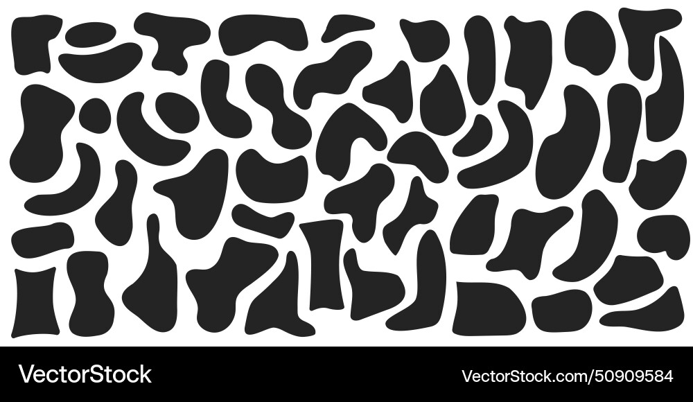 Set of organic irregular blob shapes black random Set of organic irregular blob shapes black random vector image