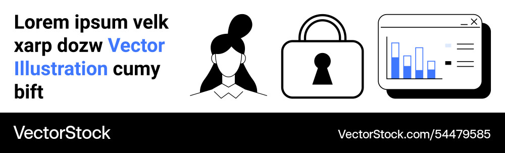 Business data analysis security and user profile Vector Image