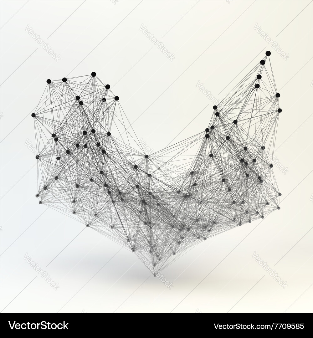 Connection structure wireframe Vector Image