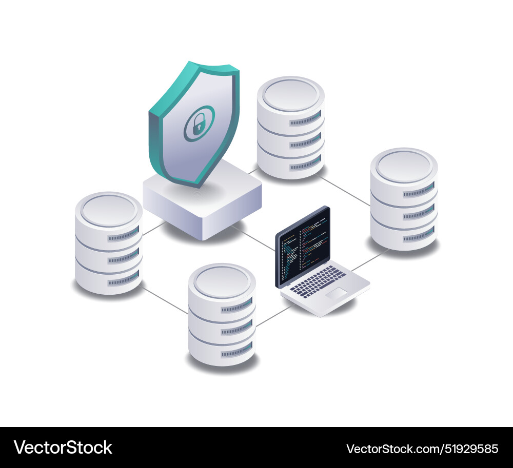 Datenbank Server Networking Technology vektorbild