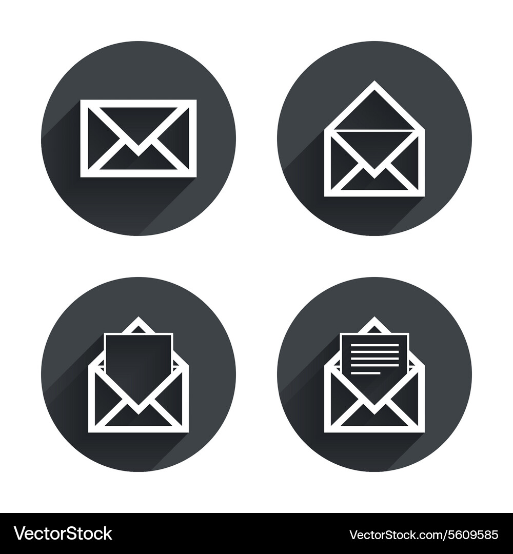 Mail envelope icons message document symbols Vector Image