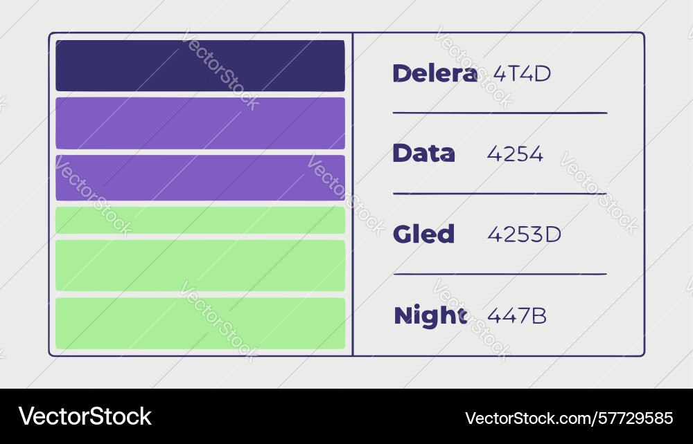 Modern ui color palette with text swatches vector image