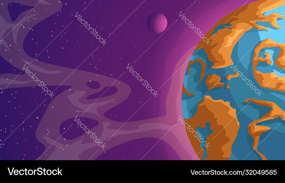 New planet in deep space New planet in deep space vector image