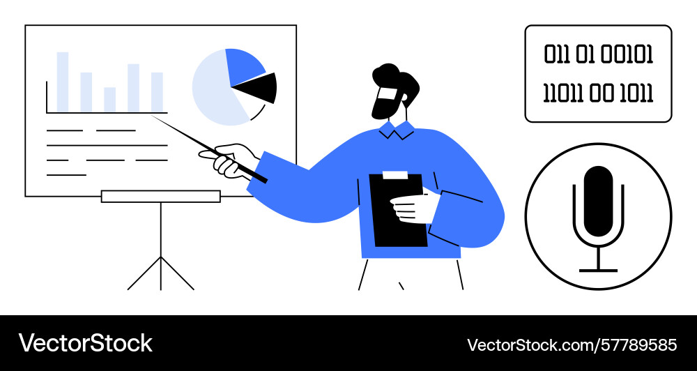 Professional presentation with data charts Professional presentation with data charts vector image
