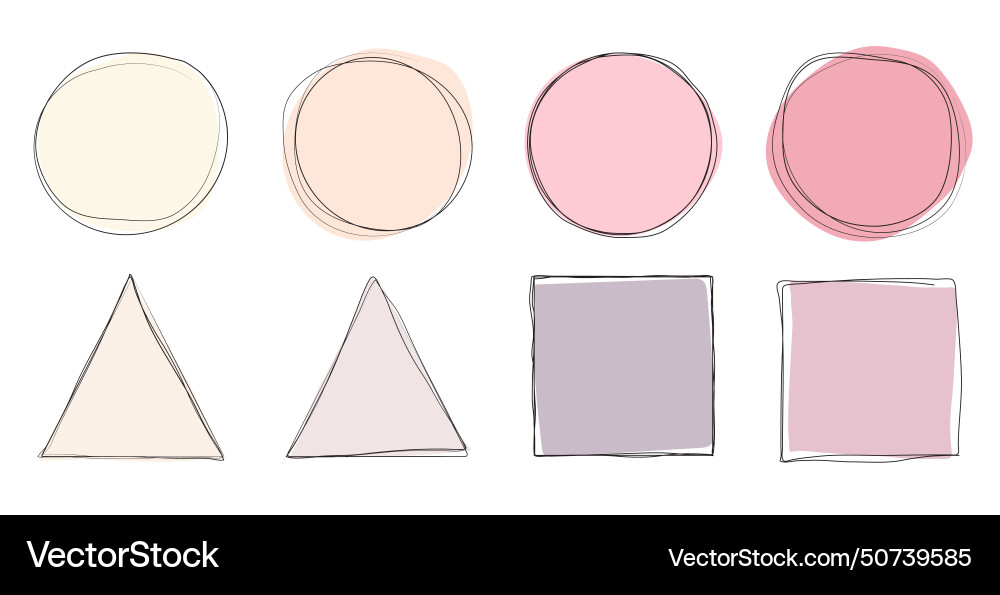 Set of abstract geometric shape background Vector Image
