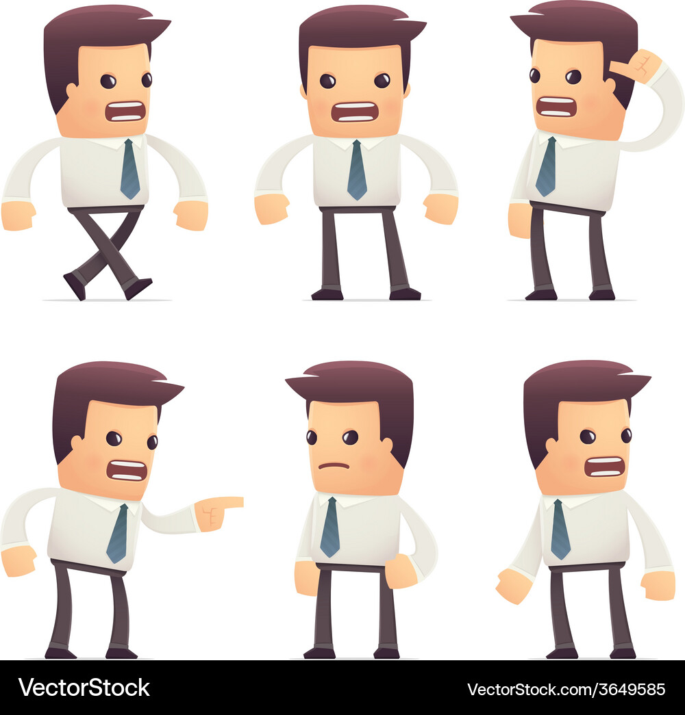 Set of manager character in different poses Vector Image