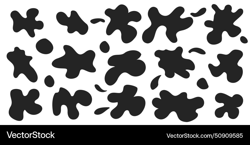 Set of organic irregular blob shapes black random Set of organic irregular blob shapes black random vector image
