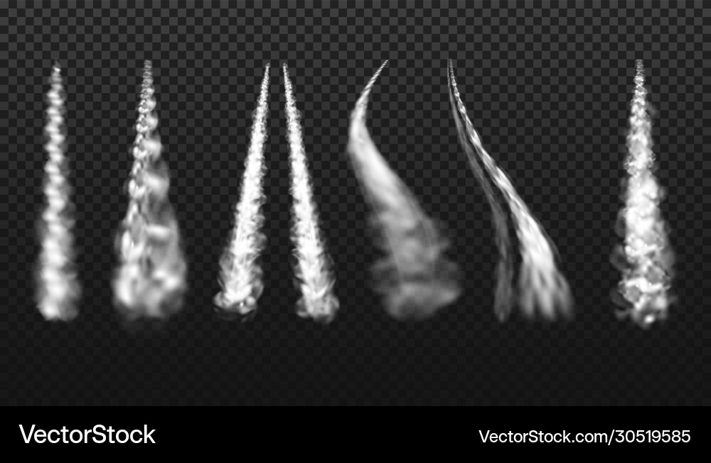 White Smoke Trails - Jet Contrails Royalty Free Vector Image