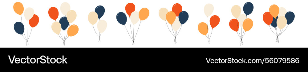 Bundle of balloons with strings simple doodle Bundle of balloons with strings simple doodle vector image