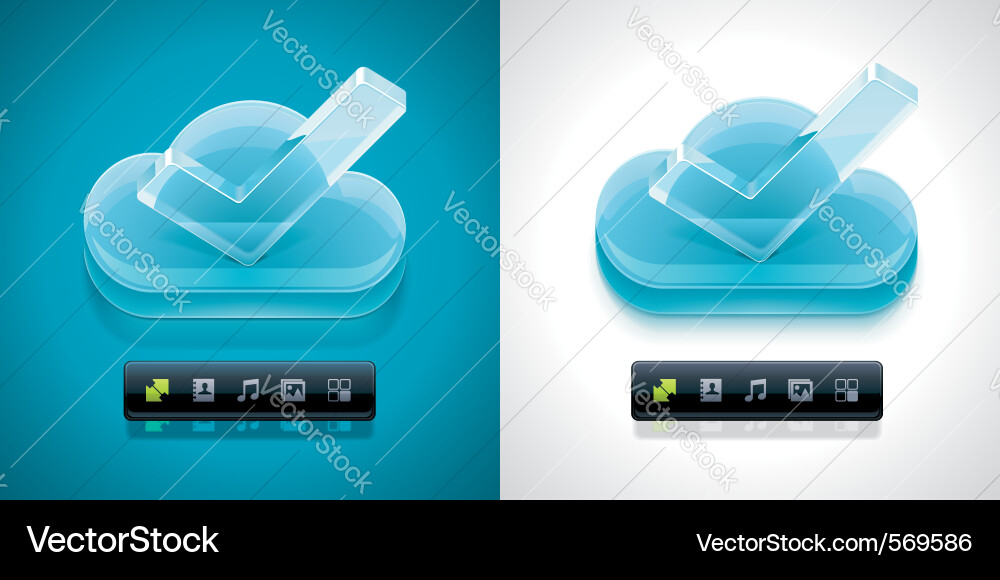 Cloud Checkmark Icon - Data Sync vector image