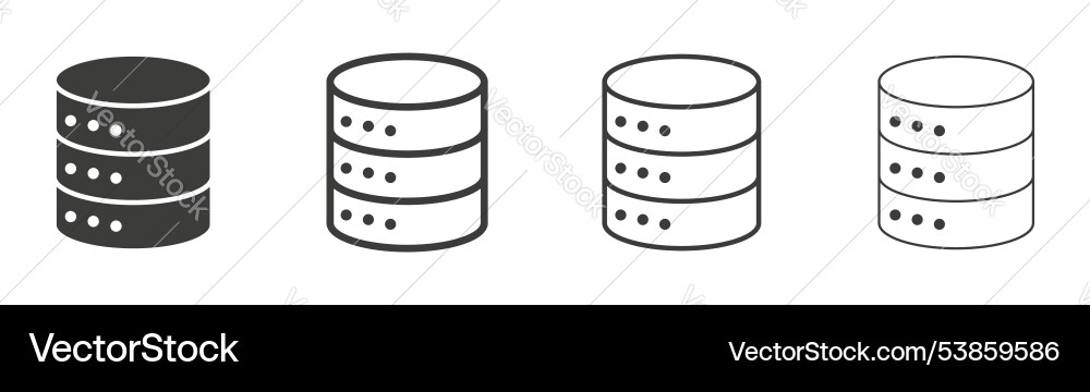 Database icon set Vector Image