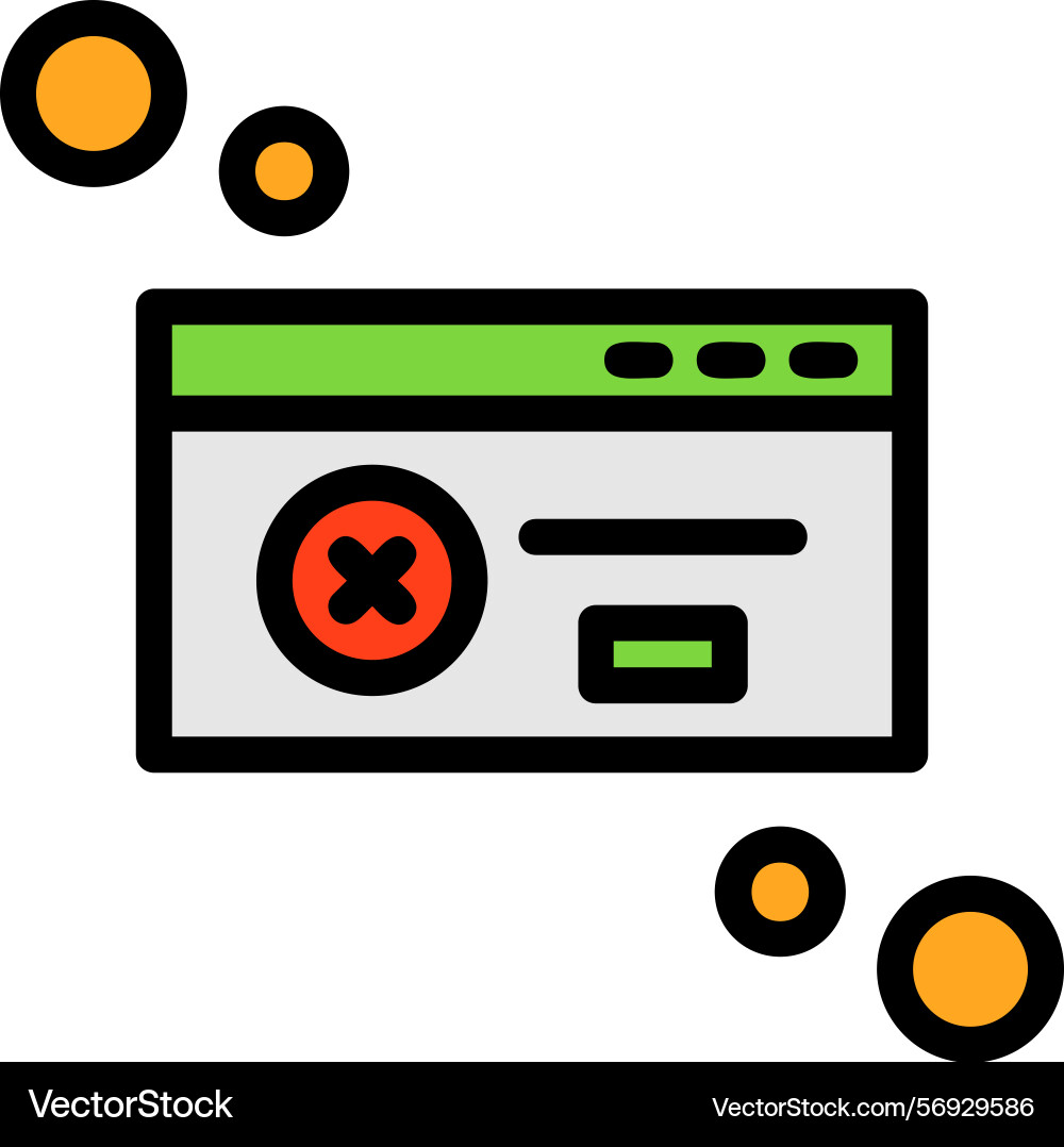 Dialog box error line filled style icon design vector image