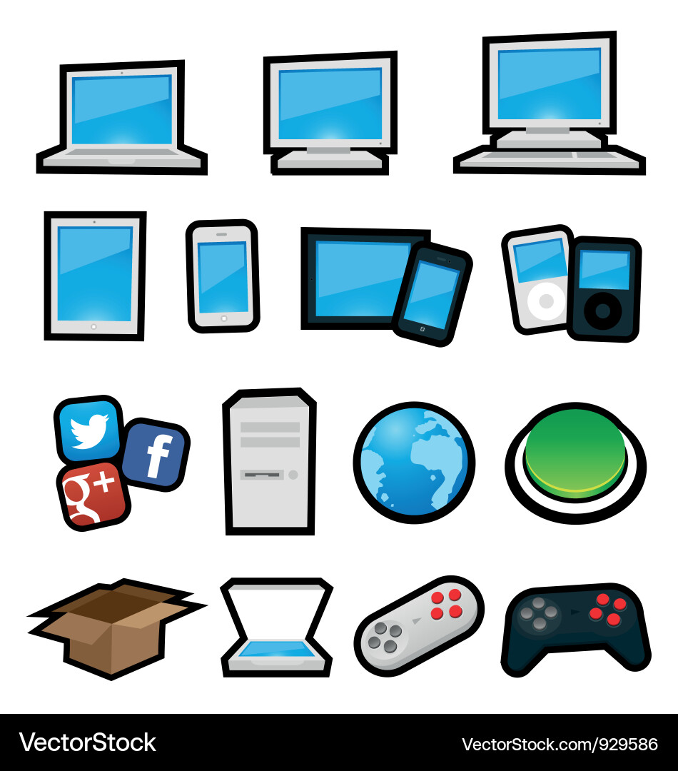 Gadget Icons - Computer & Tech Vector Image