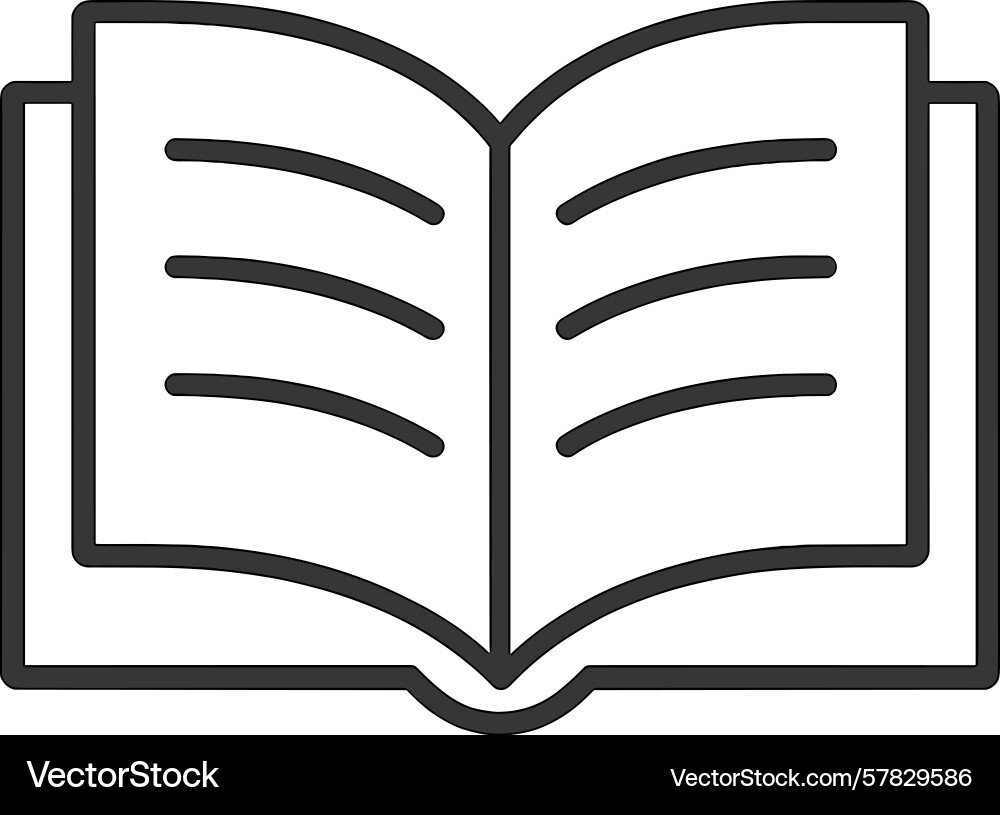 Open book displaying pages with lines perfect Open book displaying pages with lines perfect vector image