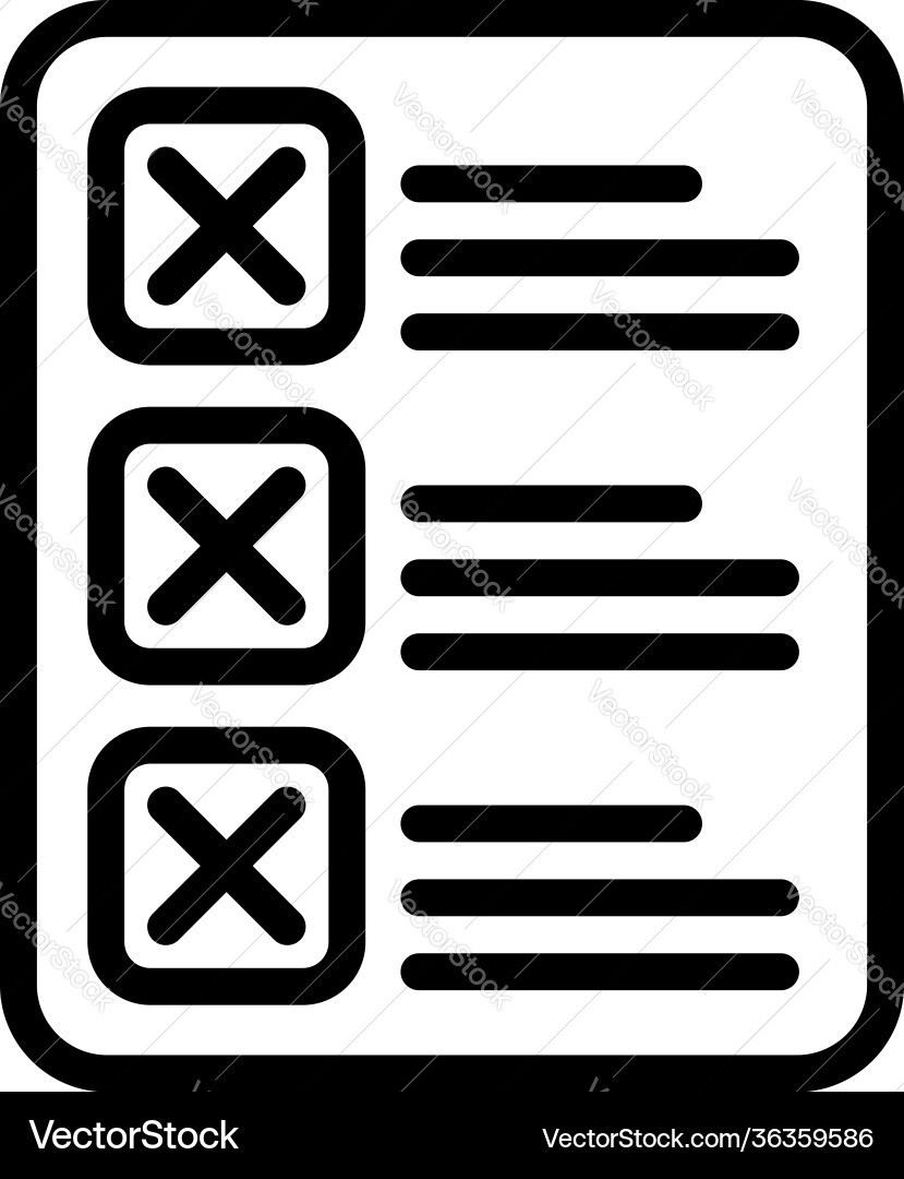 Rejected to do list icon outline style Rejected to do list icon outline style vector image