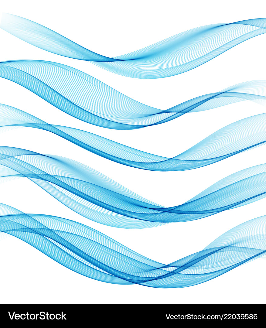 Set of abstract flow transparent color wave Set of abstract flow transparent color wave vector image