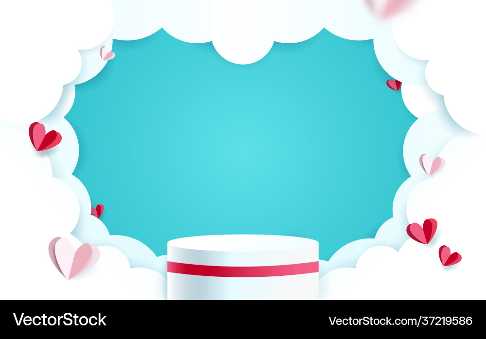 White product display mock up with cloudy sky White product display mock up with cloudy sky vector image