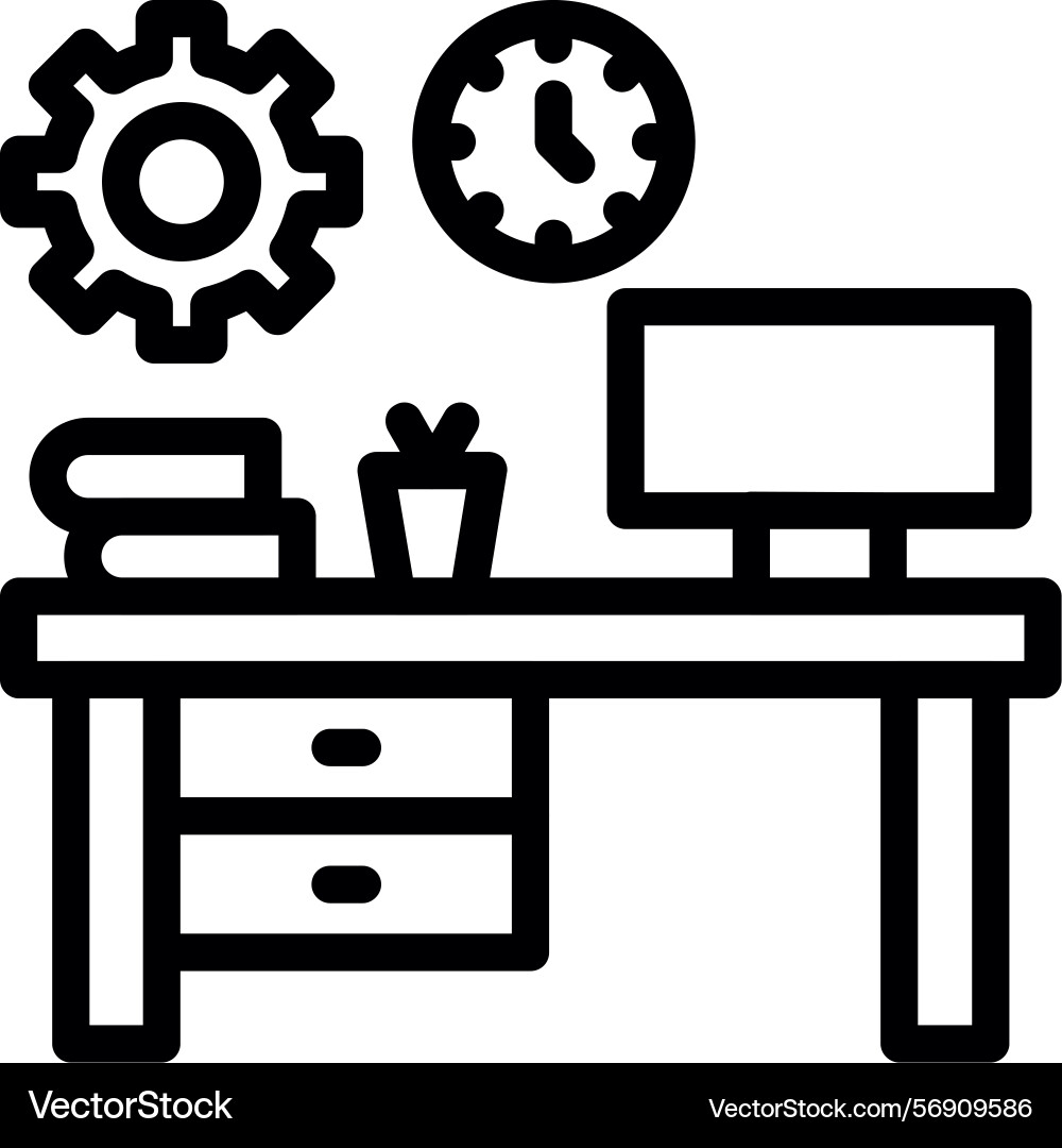 Workspace organization linear style icon design Vector Image