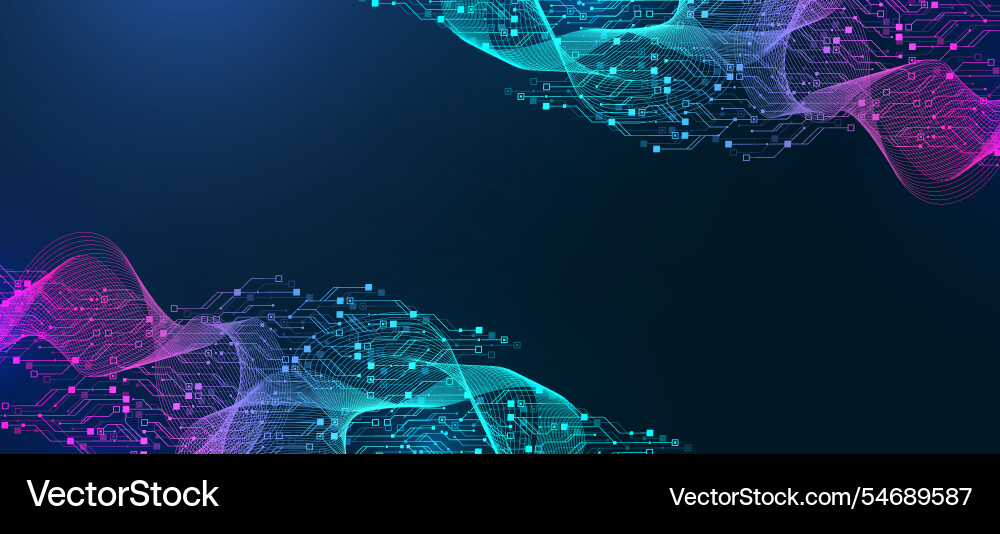 Artificial intelligence with circuit electric line Artificial intelligence with circuit electric line vector image