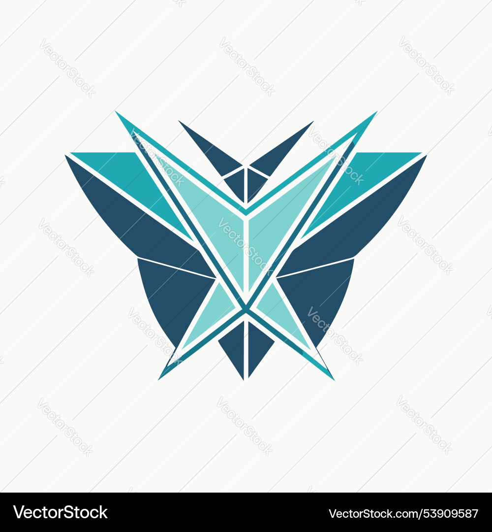 Butterfly design in geometric shapes logo icon Butterfly design in geometric shapes logo icon vector image