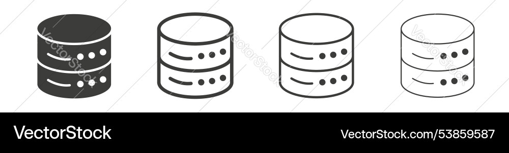 Database icon set Vector Image