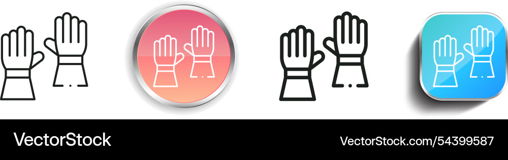 Gloves icon thin linear regular and button style Gloves icon thin linear regular and button style Vector Image