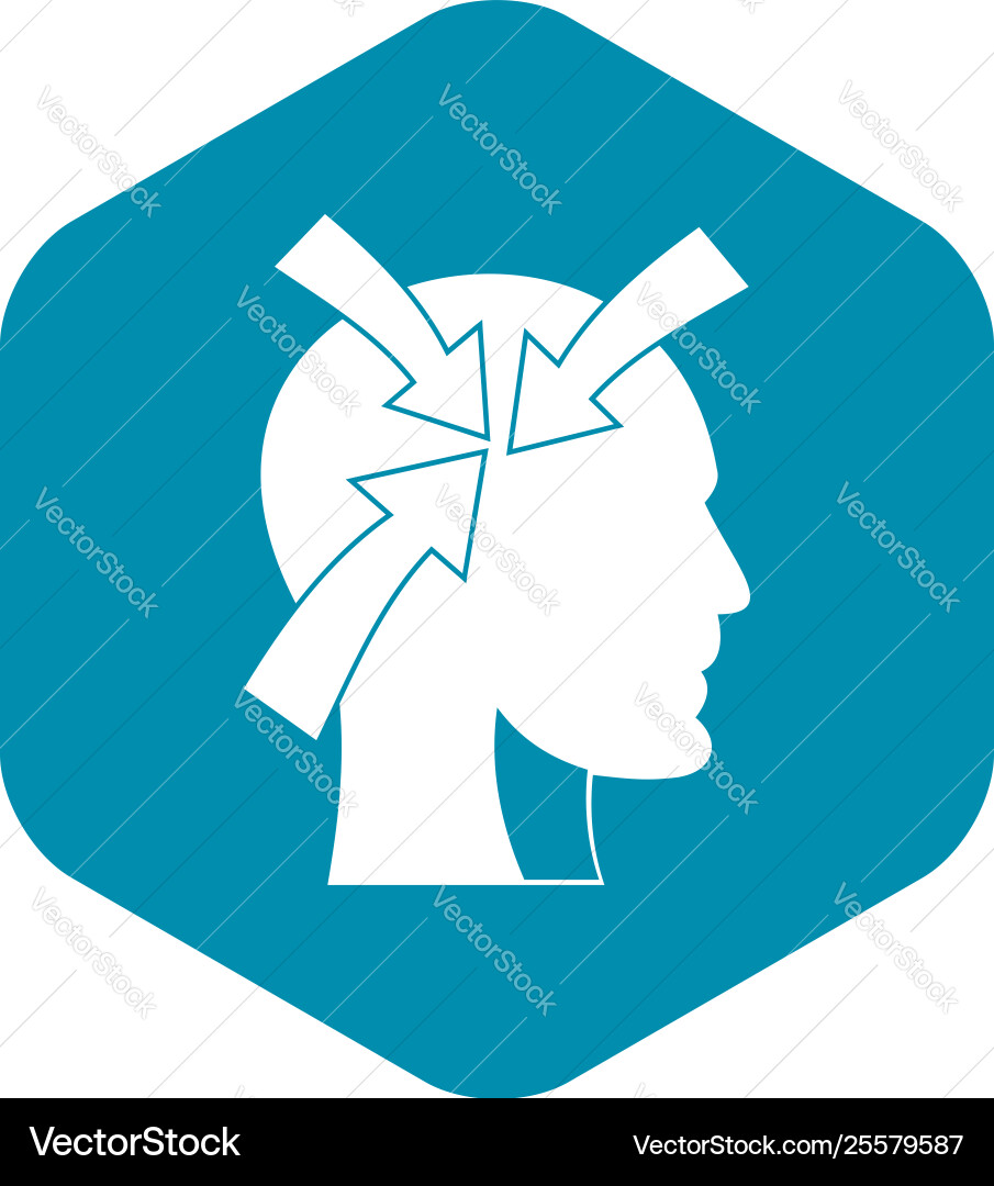 Head with arrows icon simple style Head with arrows icon simple style Vector Image