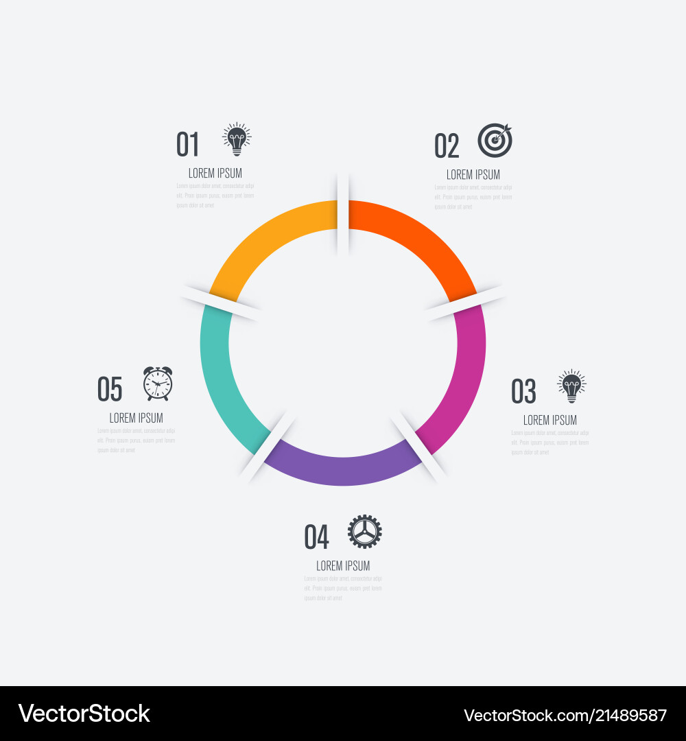 Infografik Vorlage 5 Optionen mit Kreis Infografik Vorlage 5 Optionen mit Kreis vektorbild