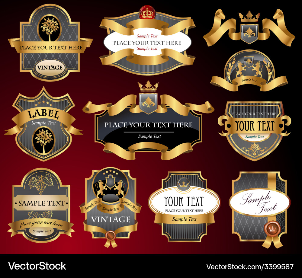 Ornate Vintage Labels & Frames vector image
