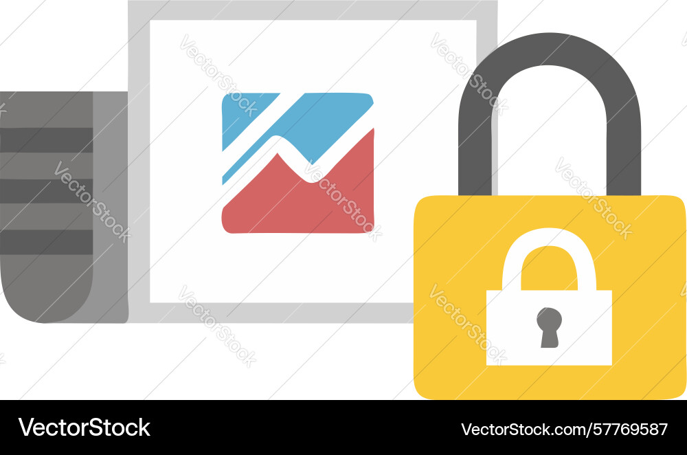 Secure images protected visual content design Vector Image
