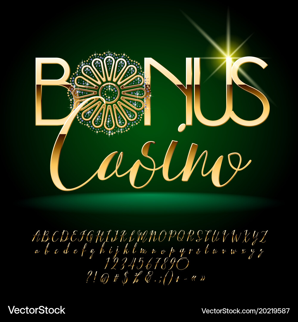 Set of elegant golden alphabet with shiny beautifu Vector Image