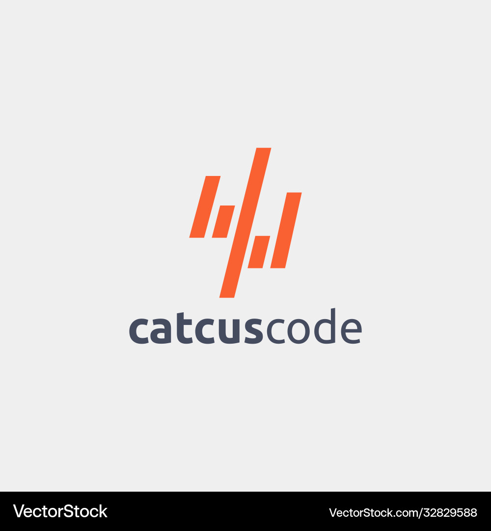 Abstract programmer cactus code logo icon Abstract programmer cactus code logo icon vector image