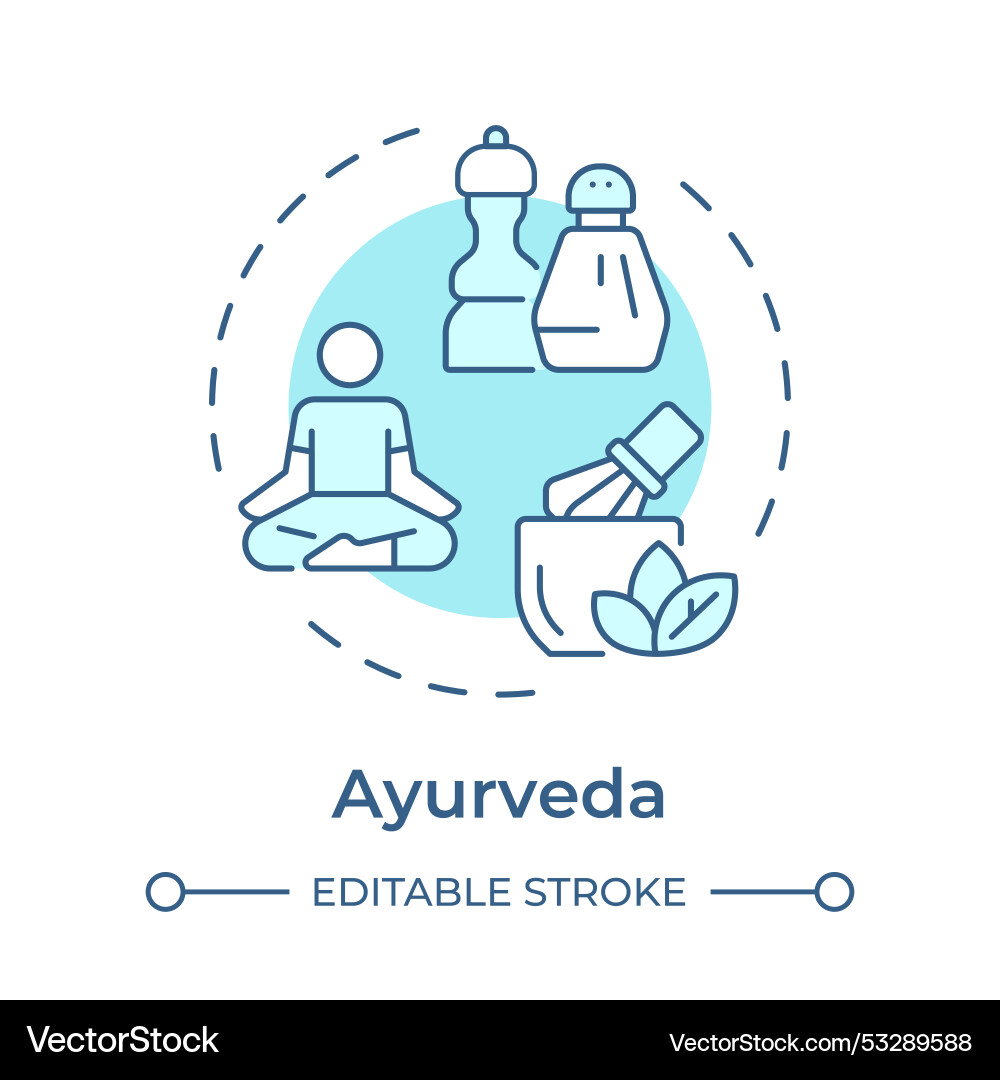 Ayurveda soft blue concept icon Ayurveda soft blue concept icon Vektorbild