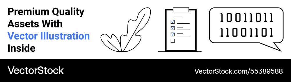 Binary code speech bubble with checklist clipboard Binary code speech bubble with checklist clipboard vector image