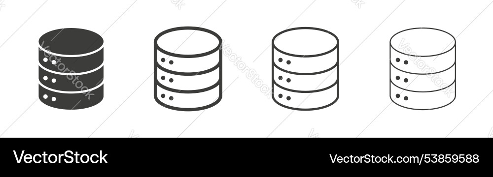 Database icon set Vector Image