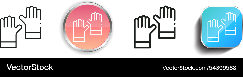 Gloves icon thin linear regular and button style vector image