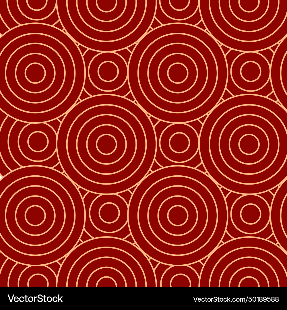 Golden circles in pattern vector image
