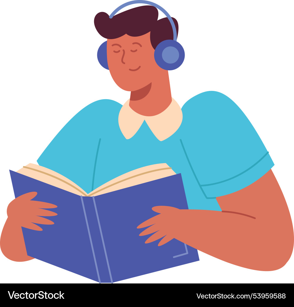 Man character reading book Vector Image