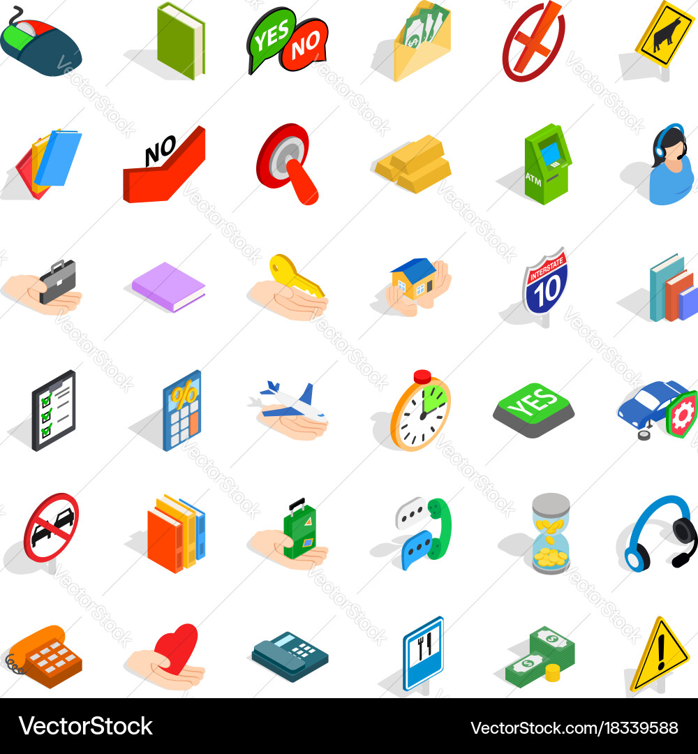 Operator icons set isometric style Vector Image