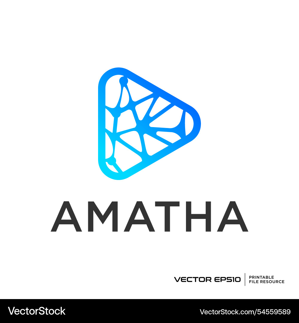 Abstract play button and connection logo Abstract play button and connection logo vector image