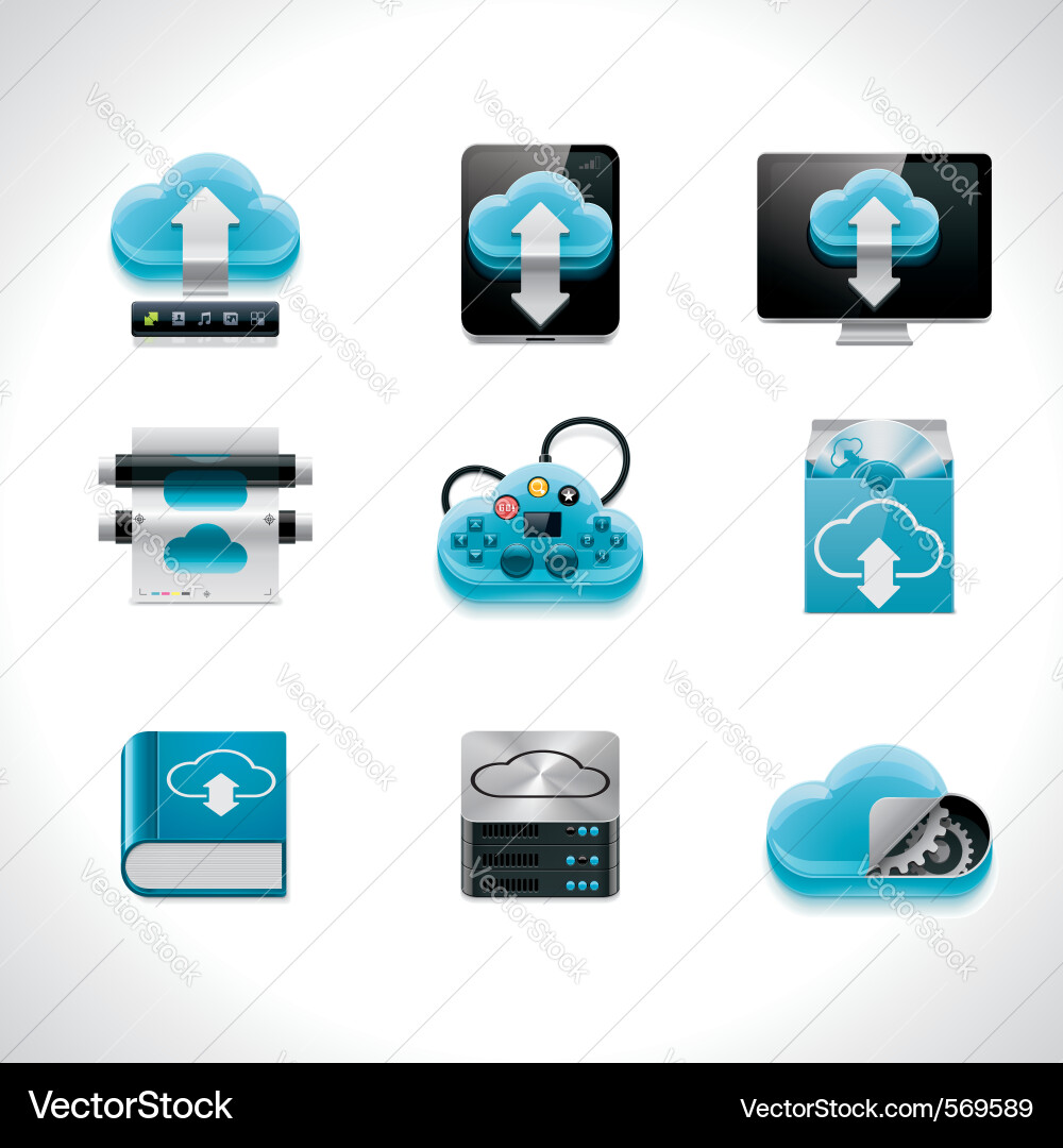 Cloud Computing Icons vector image