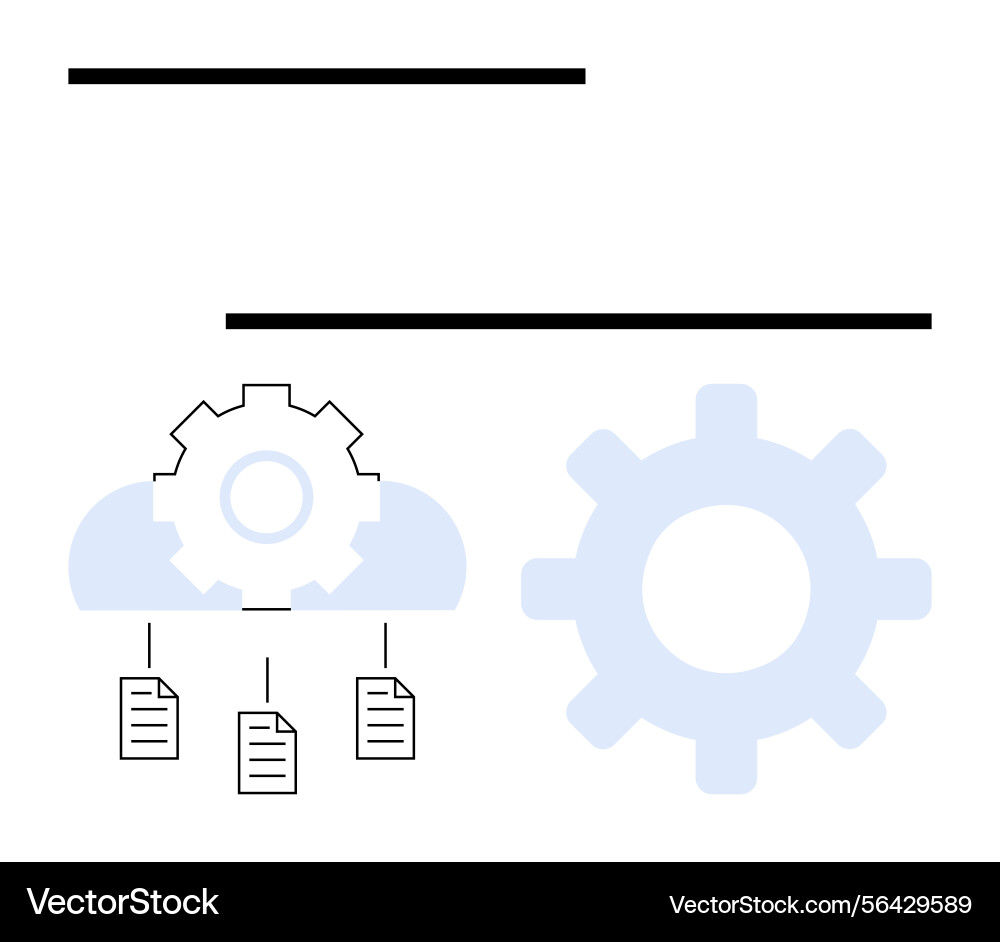 Cloud integration and data management with gears Cloud integration and data management with gears vector image