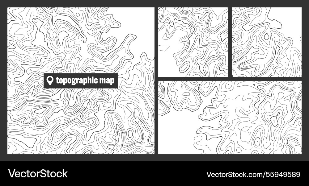 Colorful topographic map sets with contour lines Colorful topographic map sets with contour lines vector image