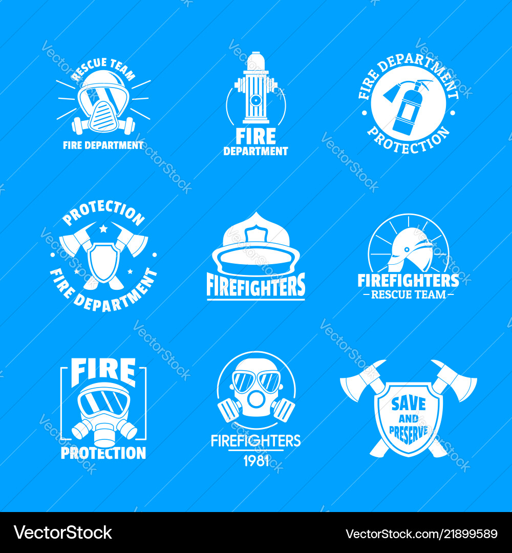 Fire Fighter Logo Icons flachen Stil Fire Fighter Logo Icons flachen Stil vektorbild